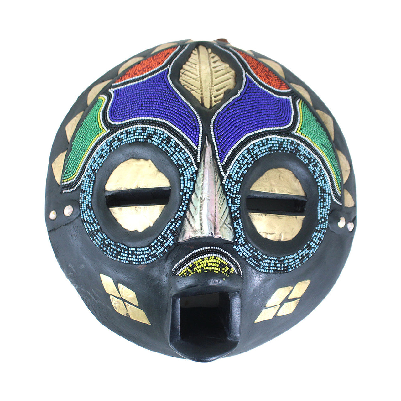 Ghanaian Round Beaded Mask