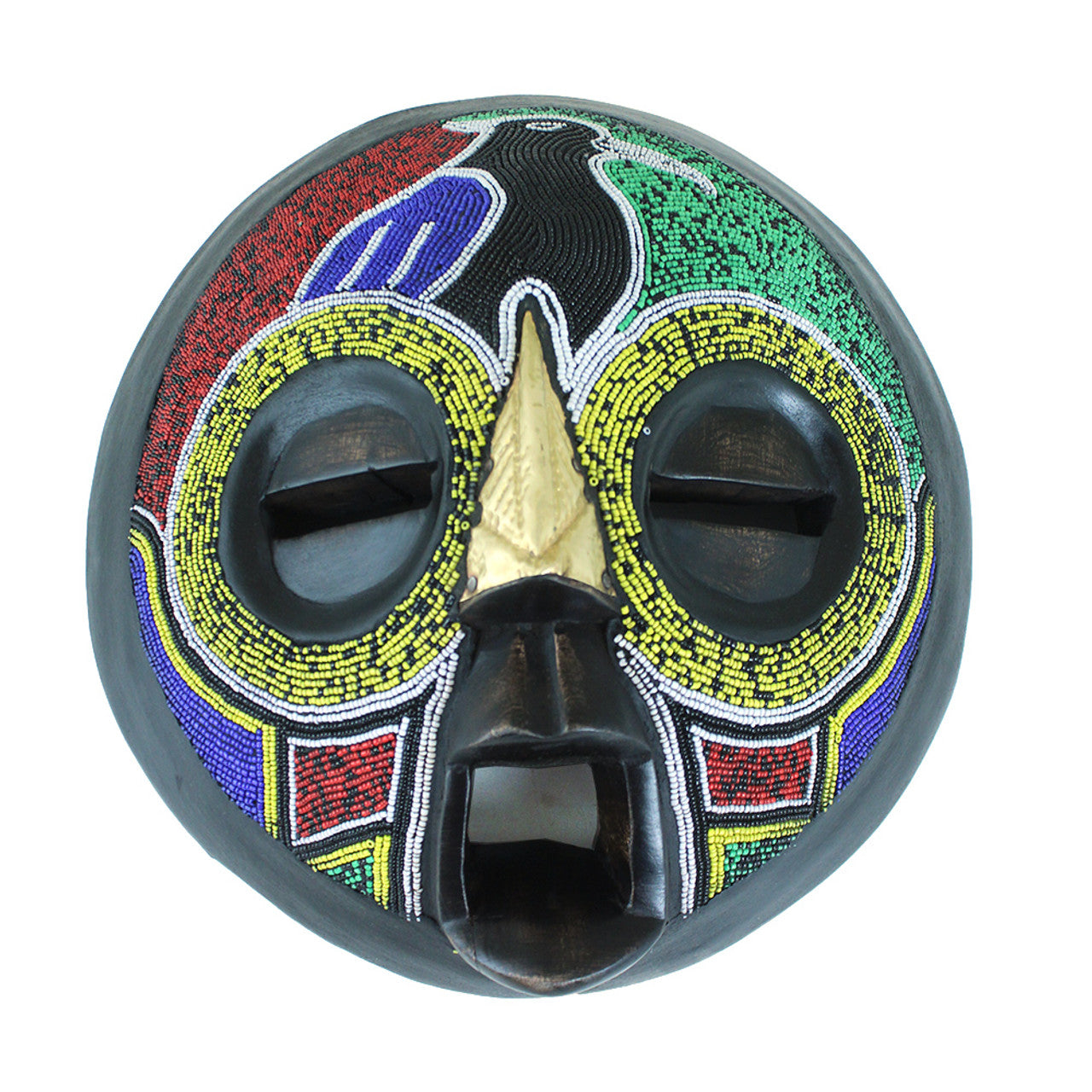 Ghanaian Round Beaded Mask