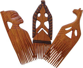 Carved Wooden Comb 10" ASSORTED