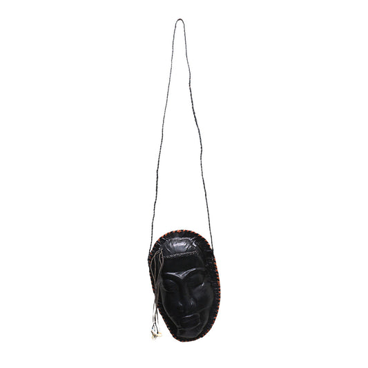 Black Leather Purse -Mask