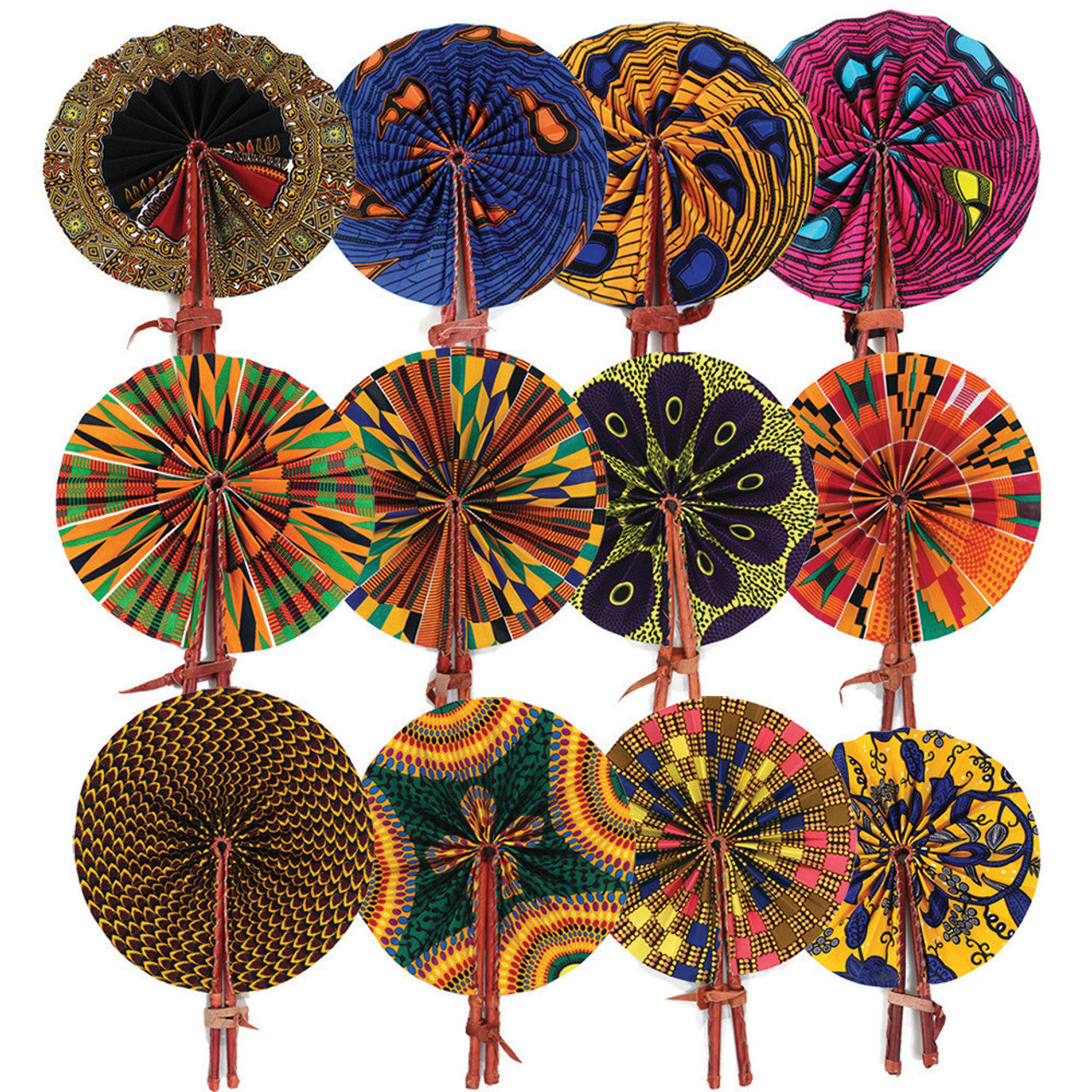 Set of 12 African Fans