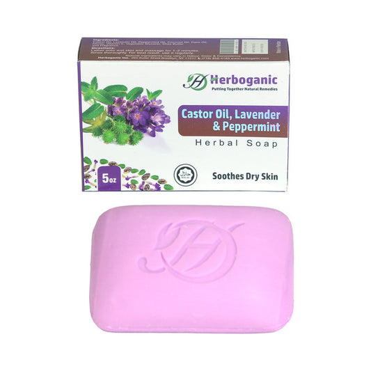 Herboganic: Castor Oil, Lavender & Peppermint Herbal Soap