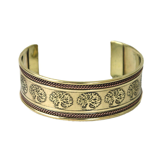 Tree of Life Brass Cuff